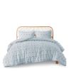 Twin/Twin XL 2-Piece Blue Pompom Microfiber Hypoallergenic Comforter Set