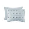 Twin/Twin XL 2-Piece Blue Pompom Microfiber Hypoallergenic Comforter Set