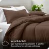 Twin size Down Alternative Comforter Set in Chocolate Brown Color