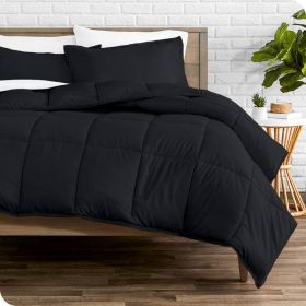 Twin/Twin XL Super Soft Lightweight Down Alternative Comforter Set in Black