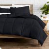 Full/Double size Luxuriously Soft Down Alternative Comforter Set in Black