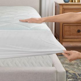 Full size Washable Quilted Mattress Pad with Elastic Fitted Skirt
