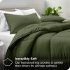 Full/Double size Super Soft Down Alternative Comforter Set in Olive Green