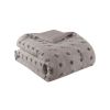 Full/Queen 3-Piece Grey Microfiber Comforter Set with Decorative Pompoms