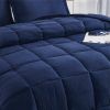 Twin Size Navy 3 Piece Microfiber Reversible Comforter Set