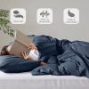 Full/Queen Microfiber Pleated Bohemian style Pre-Washed Comforter Set in Navy