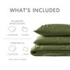 Queen size Microfiber Pleated Soft Lightweight Comforter Set in Olive Green