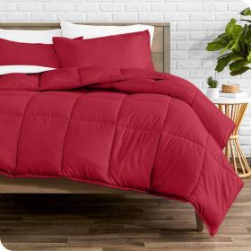Twin/Twin XL Size All Season Super Soft Down Alternative Comforter Set Red