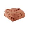 Twin/Twin XL 2-Piece Rust Orange Pompom Microfiber Comforter Set