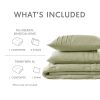 Twin/Twin XL Microfiber Pleated Lightweight Soft Comforter Set in Sage Green