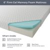 Twin XL size 6-inch Thick Firm Cooling Memory Foam Mattress