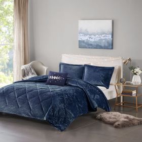 Twin/Twin XL Velvet Comforter Set with Throw Pillow