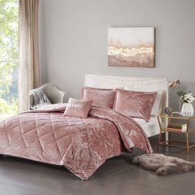 King/Cal King Velvet Comforter Set with Throw Pillow