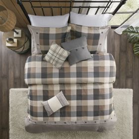 King/Cal King 6 Piece Herringbone Duvet Cover Set