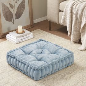 Poly Chenille Square Floor Pillow Cushion Aqua 20x20"