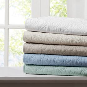 Oversized Quilted Throw Seafoam 60x70"