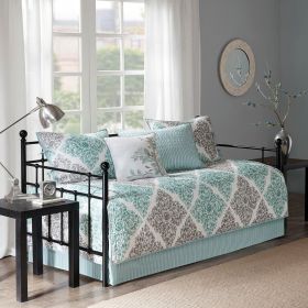 6 Piece Reversible Daybed Cover Set Aqua Daybed