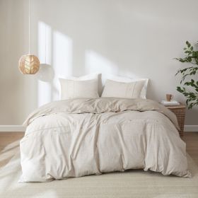 3 Piece Organic Cotton Oversized Duvet Cover Set Natural King/Cal King