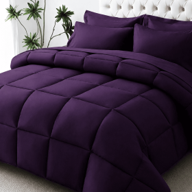 Purple Bedding Comforter Set  Twin/Queen/King (Inclusion: Comforter *1+Pillowcase*2, size: QUEEN)