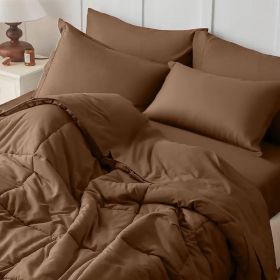 Brown 2/3-piece Set, 3 size (Inclusion: Comforter *1+Pillowcase*1, size: TWIN)