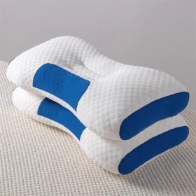 2pcs Knitted SPA Massage Neck Pillow, Cervical Orthopedic Neck Pillow, Soft, Adjustable Ergonomic Contour Support Pillow, Pillow Core (Color: Blue)